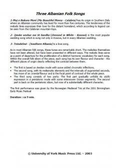 Three Albanian Folk Songs (Thomas Simaku) 