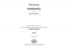 Whispering For Recorder And Strings (Bent Sorensen) 