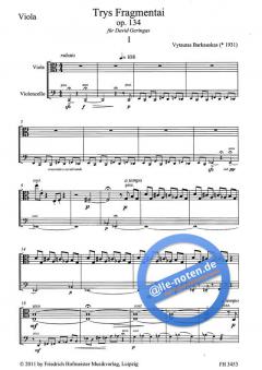 Trys Fragmentai (Drei Fragmente), op. 134 von Vytautas Barkauskas 