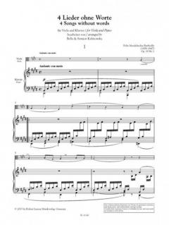 4 Lieder ohne Worte von Felix Mendelssohn Bartholdy für Viola und Klavier im Alle Noten Shop kaufen