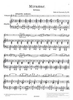 Miramar op. 42 von Pablo de Sarasate für Violine und Klavier im Alle Noten Shop kaufen