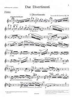 Due Divertimenti brillanti op. 24, op. 29 von Leonardo de Lorenzo für Flöte, Klarinette und Fagott im Alle Noten Shop kaufen