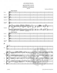 Konzert Nr. 4 G-Dur op. 58 von Ludwig van Beethoven für Klavier und Orchester im Alle Noten Shop kaufen (Partitur)