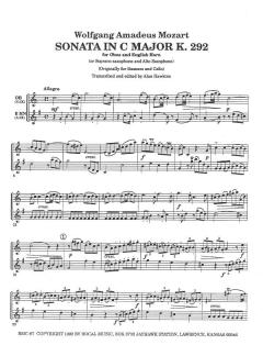Sonate C-Dur KV 292 von Wolfgang Amadeus Mozart 