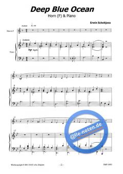 Deep blue Ocean von Erwin Scheltjens für Horn und Klavier