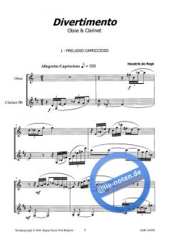 Divertimento von Hendrik de Regt für Holzbläser Duo im Alle Noten Shop kaufen - 9790365311576