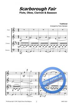 Scarborough Fair von HanssenHanssen für Holzbläser Quartett im Alle Noten Shop kaufen