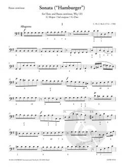 Sonata G-Dur Wq 133 ('Hamburger') von Carl Philipp Emanuel Bach für Flöte und Basso continuo im Alle Noten Shop kaufen