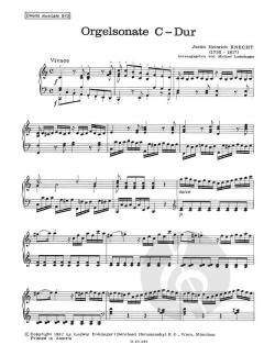 Orgelsonate C-Dur von Justin Heinrich Knecht im Alle Noten Shop kaufen