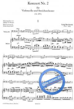 Konzert Nr. 2 von Luigi Boccherini für Violoncello und Streichorchester im Alle Noten Shop kaufen