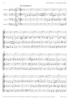 2 In nomine-Sätze (Robert Parsons) 