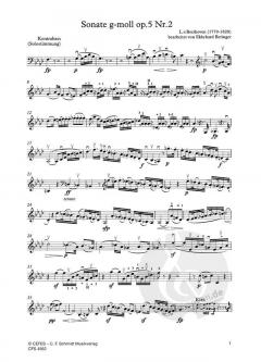 Sonate g-Moll op. 5,2 von Ludwig van Beethoven für Kontrabass und Klavier im Alle Noten Shop kaufen
