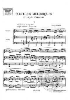 Douze Etudes Melodiques en Style d'Auteurs - End Of Studies Version von Denis Magnon 