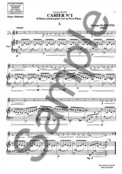 Cahier No. 1 von Georges Barboteu für Horn und Klavier
