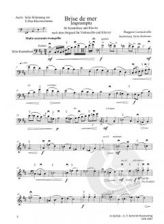 Brise du Mer - Impromptu von Ruggero Leoncavallo für Kontrabass und Klavier nach dem Original für Violoncello und Klavier im Alle Noten Shop kaufen