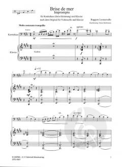 Brise du Mer - Impromptu von Ruggero Leoncavallo für Kontrabass und Klavier nach dem Original für Violoncello und Klavier im Alle Noten Shop kaufen