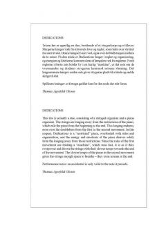 Dedications For Piano Trio (Thomas Agerfeldt Olesen) 