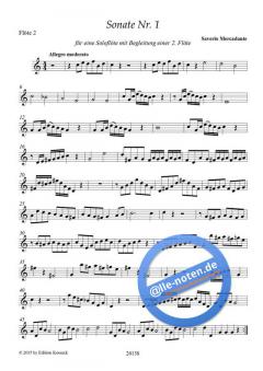 Sonate Nr. 1 von Saverio Mercadante für eine Soloflöte mit Begleitung einer 2. Flöte im Alle Noten Shop kaufen
