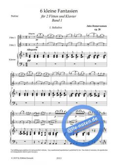 6 kleine Fantasien op. 28 - Band 1 von Jules Demersseman für 2 Flöten und Klavier im Alle Noten Shop kaufen