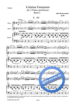 6 kleine Fantasien op. 28 - Band 2 von Jules Demersseman für 2 Flöten und Klavier im Alle Noten Shop kaufen