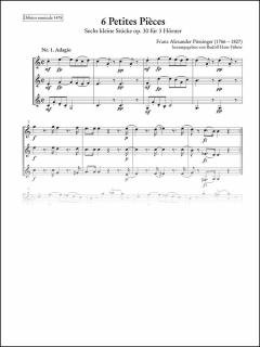 6 kleine Stücke op. 30 von Franz Alexander Pössinger für 3 Hörner