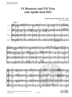 6 Menuette und 7 Trios vom Apollo Saal 1811 von Johann Nepomuk Hummel für Streichtrio(-quartett) od.Streichorchester im Alle Noten Shop kaufen