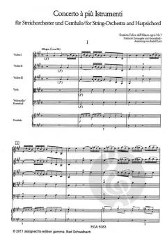 Concerto a piu istrumenti op. 6 Nr. 7 A-Dur von Evaristo Felice dall' Abaco 