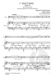 1er Nocturne op. 14 von August-Joseph Franchomme für Viola und Klavier nach dem Original für Violoncello und Klavier im Alle Noten Shop kaufen