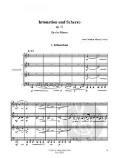 Intonation und Scherzo von Hans-Günther Allers für vier Hörner op. 17 (1975)