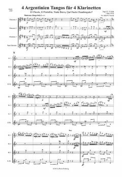 4 argentische Tangos von Angel Villoldo für vier Klarinetten im Alle Noten Shop kaufen