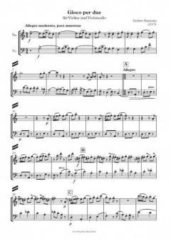 Gioco per due von Herbert Baumann für Violine und Violoncello (2015) im Alle Noten Shop kaufen