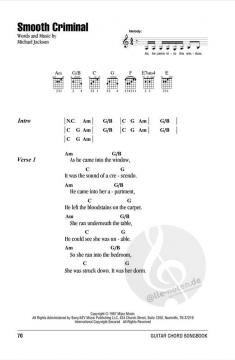 Michael Jackson Guitar Chord Songbook 