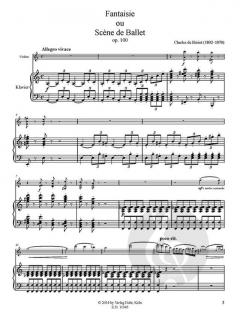 Fantaisie ou Scène de Ballet op. 100 von Charles-Auguste de Beriot für Violine und Klavier im Alle Noten Shop kaufen