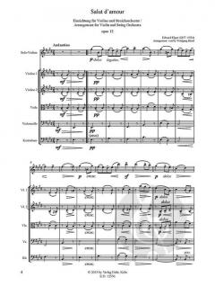 Salut d'amour op. 12 von Edward Elgar für Violine und Streichorchester im Alle Noten Shop kaufen (Partitur)