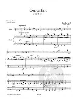 Concertino d-moll op. 9 von Leo Portnoff für Violine und Klavier im Alle Noten Shop kaufen