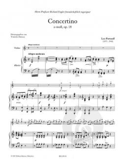 Concertino d-moll op. 18 von Leo Portnoff für Violine und Klavier im Alle Noten Shop kaufen