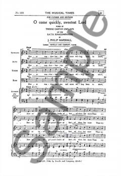 O Come Quickly, Sweetest Lord von J. Philip Marshall 