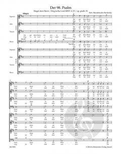 Der 98. Psalm op. posth. 91 MWV A 23 von Felix Mendelssohn Bartholdy 