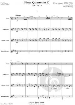 Flute Quartet in C major von Wolfgang Amadeus Mozart für Holzbläser Quartett im Alle Noten Shop kaufen