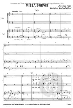 Missa Brevis (Orgel-NL) von Jacob de Haan 