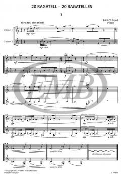 20 Bagatelles For two clarinets von Arpad Balazs 