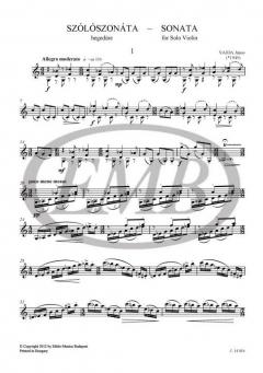Sonata For Solo Violin (2010) von Janos Vajda im Alle Noten Shop kaufen