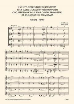 Five Little Pieces for four Trumpets von Istvan Bogar im Alle Noten Shop kaufen