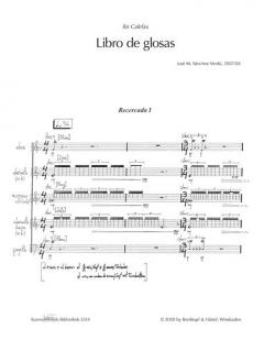 Libro de glosas von José M. Sánchez-Verdú für Holzbläser Quintett (Partitur) im Alle Noten Shop kaufen