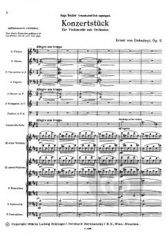 Konzertstück D-Dur für Violoncello und Orchester op. 12 von Ernst von Dohnanyi 