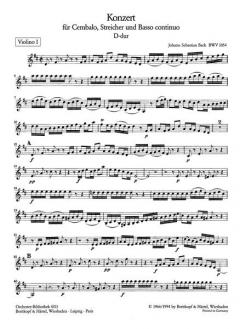 Konzert in D-Dur BWV 1054 von Johann Sebastian Bach für Cembalo und Streichorchester im Alle Noten Shop kaufen (Einzelstimme) - OB4313-VL1