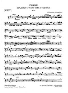 Konzert Nr. 4 in A-Dur BWV 1055 von Johann Sebastian Bach für Cembalo und Streichorchester im Alle Noten Shop kaufen (Einzelstimme) - OB4314-VL1
