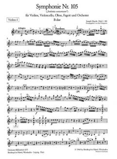 Sinfonia concertante B-Dur op. 84 Hob I:105 von Joseph Haydn 