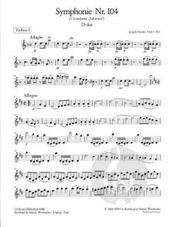 Symphonie Nr. 104 D-Dur Hob I:104 von Joseph Haydn 