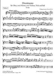 Divertimento D-Dur KV 251 von Wolfgang Amadeus Mozart 